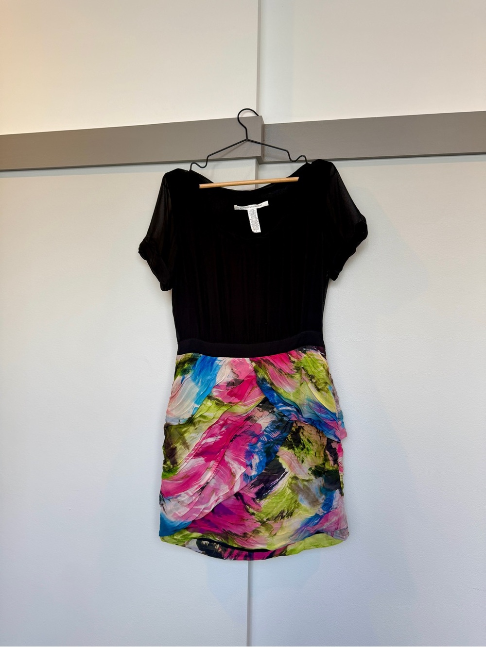Diane Von Furstenberg Garnier Silk Dress Storm Rose Size 6
